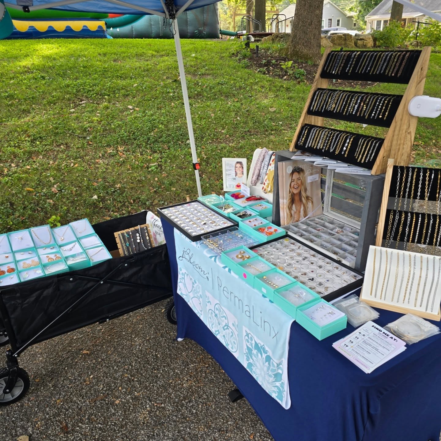 Come visit me at the Augusta Harvest Festival today! I will be here until 4 pm. You can find me on Green St. between Walnut St. and Chestnut St. 

Today I have with me:
🌻 Permanent Jewelry
🌻 jBloom jewelry
🌻 Scarf and charm bar
🌻 Halloween earrings
🌻 Sports earrings
🌻 Hat bands 
🌻 September subscription boxes

Get linx'd today in Augusta and receive a coupon for a discount on jBloom jewelry in October (holiday collection drops October 1).

#augustamo #permanentjewelryexperience #permanentjewelry #sportsjewelry